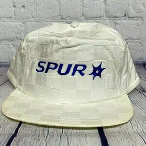 Vintage Hat Cap Snapback White Spur Petroleum Trucker Nylon Checkered Oilfield
